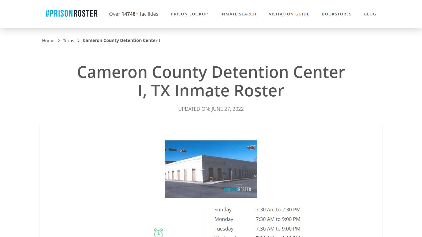 Cameron County Detention Center I, TX Inmate Roster